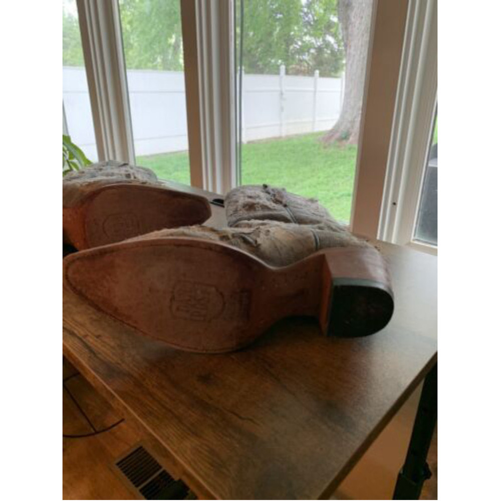 Dan Post Women’s Denim And Lizard Distressed Cowboy Boots Size 7.5 - Picture 6 of 15